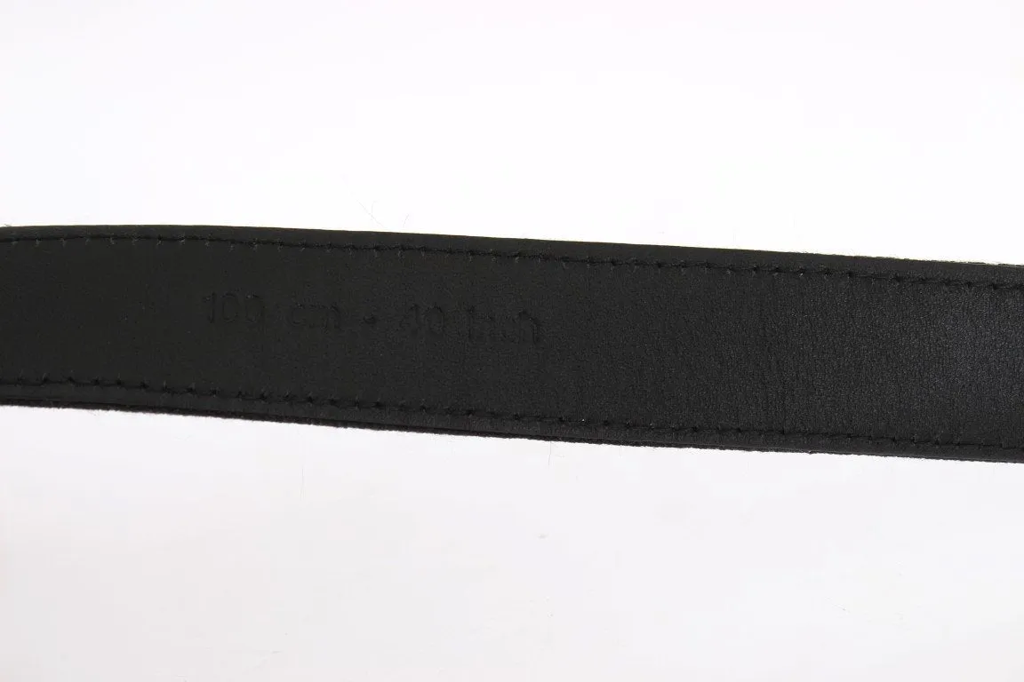 Black Linen Leather Belt