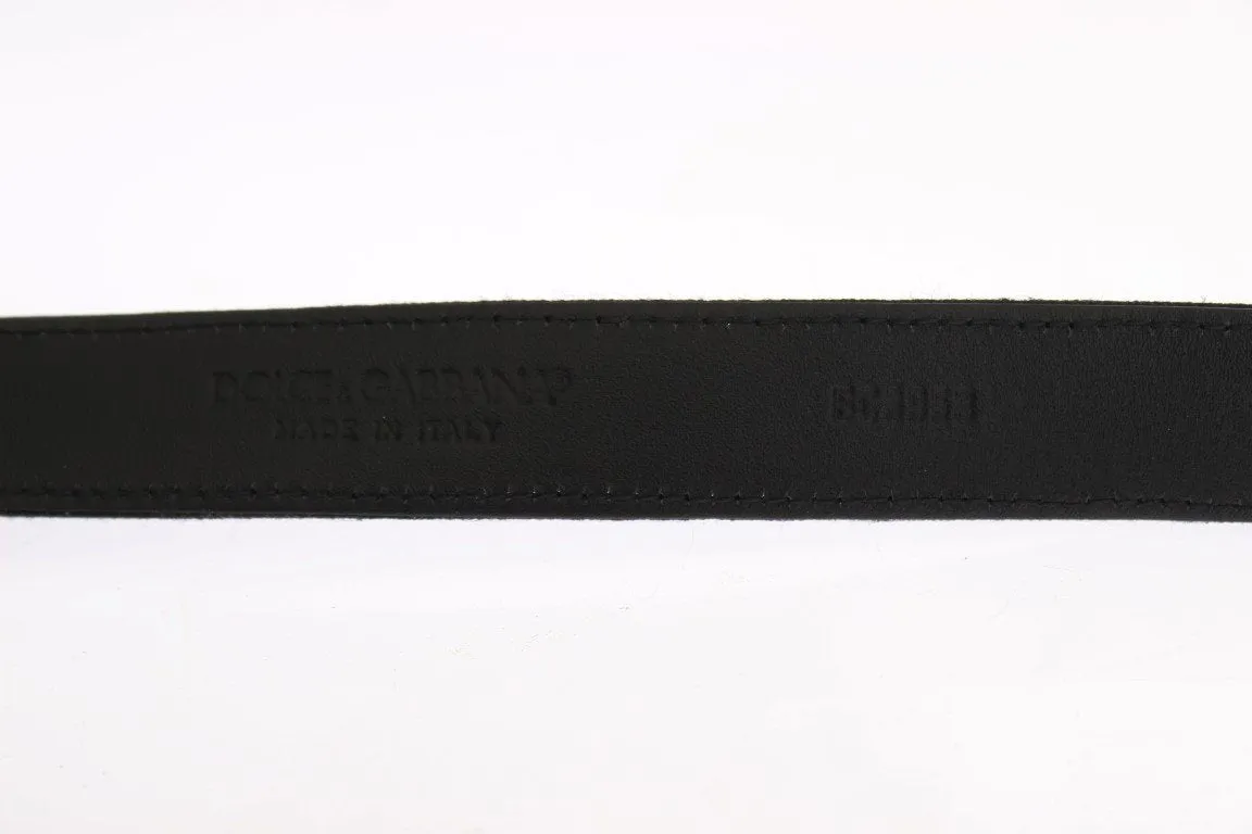 Black Linen Leather Belt