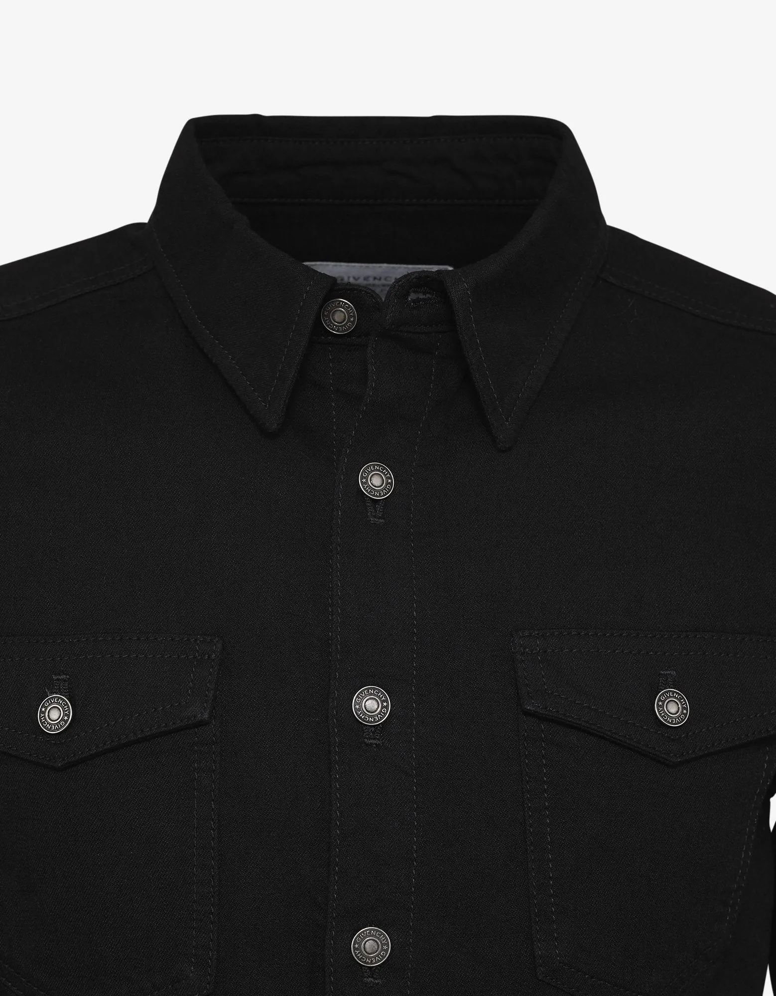 Black Rainbow Logo Denim Shirt