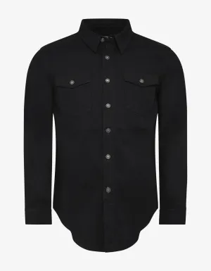 Black Rainbow Logo Denim Shirt
