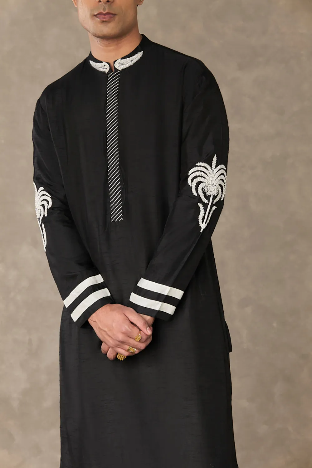Black Shajara Kurta Sets