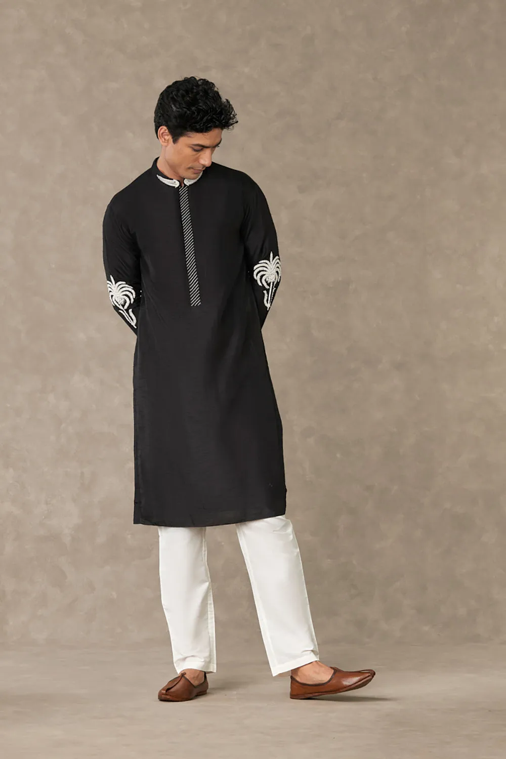 Black Shajara Kurta Sets