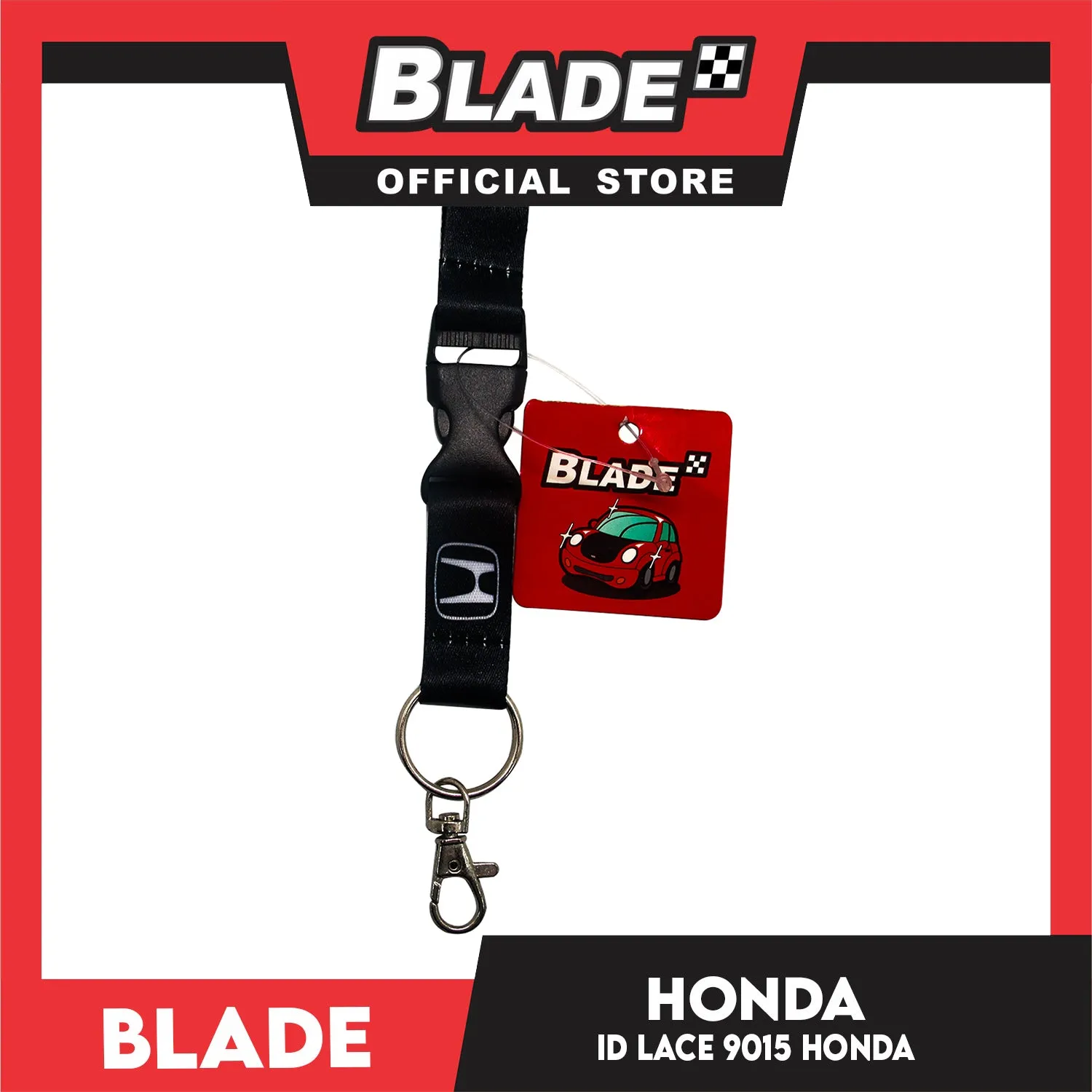 Blade ID Lace Honda Car Accessory Fabric Lanyard Neck Strap Detachable Clip 9015 (Black)