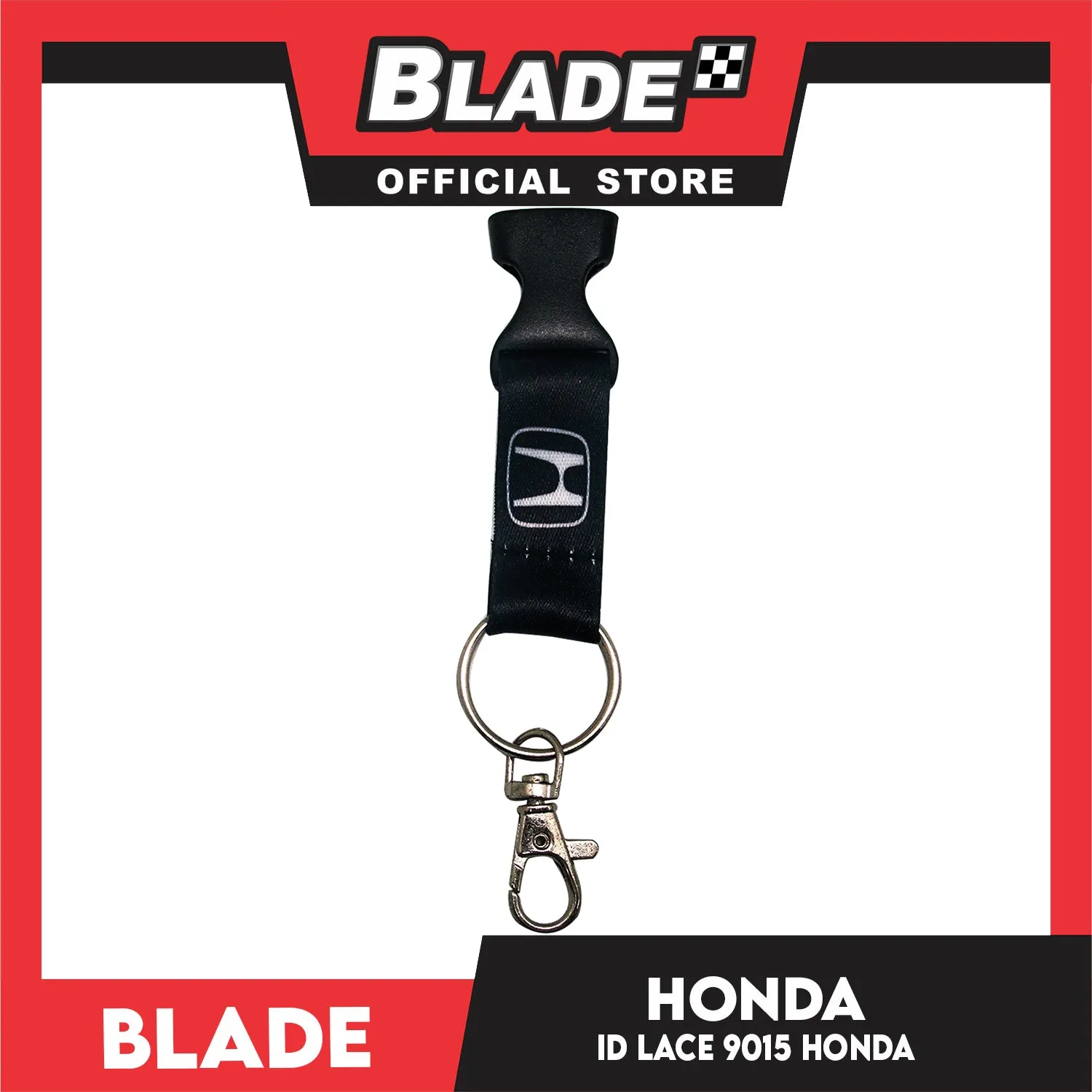 Blade ID Lace Honda Car Accessory Fabric Lanyard Neck Strap Detachable Clip 9015 (Black)