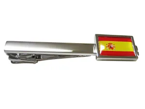 Bordered Spain Flag Square Tie Clip