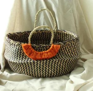 Borneo Extra Wide Zig-zag Belly basket - with