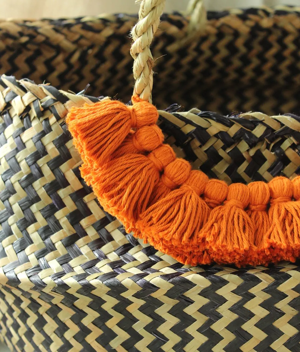 Borneo Extra Wide Zig-zag Belly basket - with