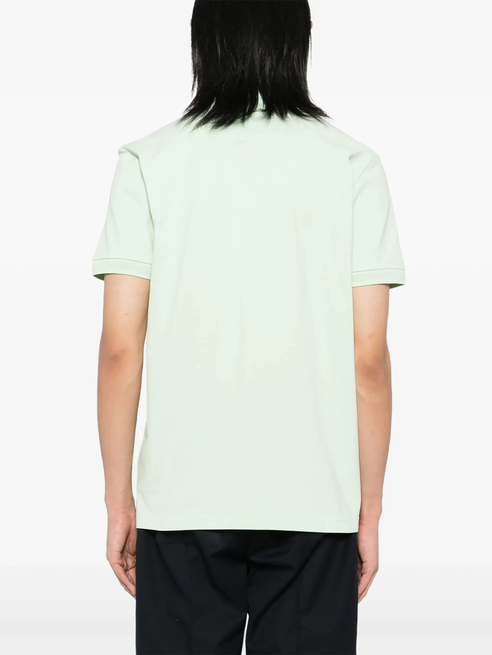 BOSS Pio 1 Logo Print Cotton Polo Shirt Open Green