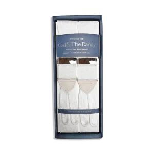 Braces in White Moire