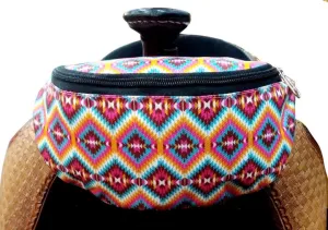 Bright Aztec Horse Print Insulated Nylon Saddle Pouch.