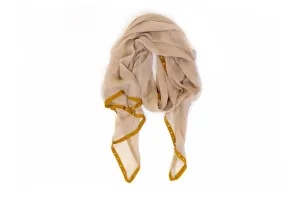 Brown & Gold Chiffon Dupatta - Scarf