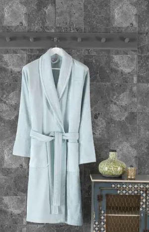 Buckingham Collection Bamboo Bathrobe - Ice Blue