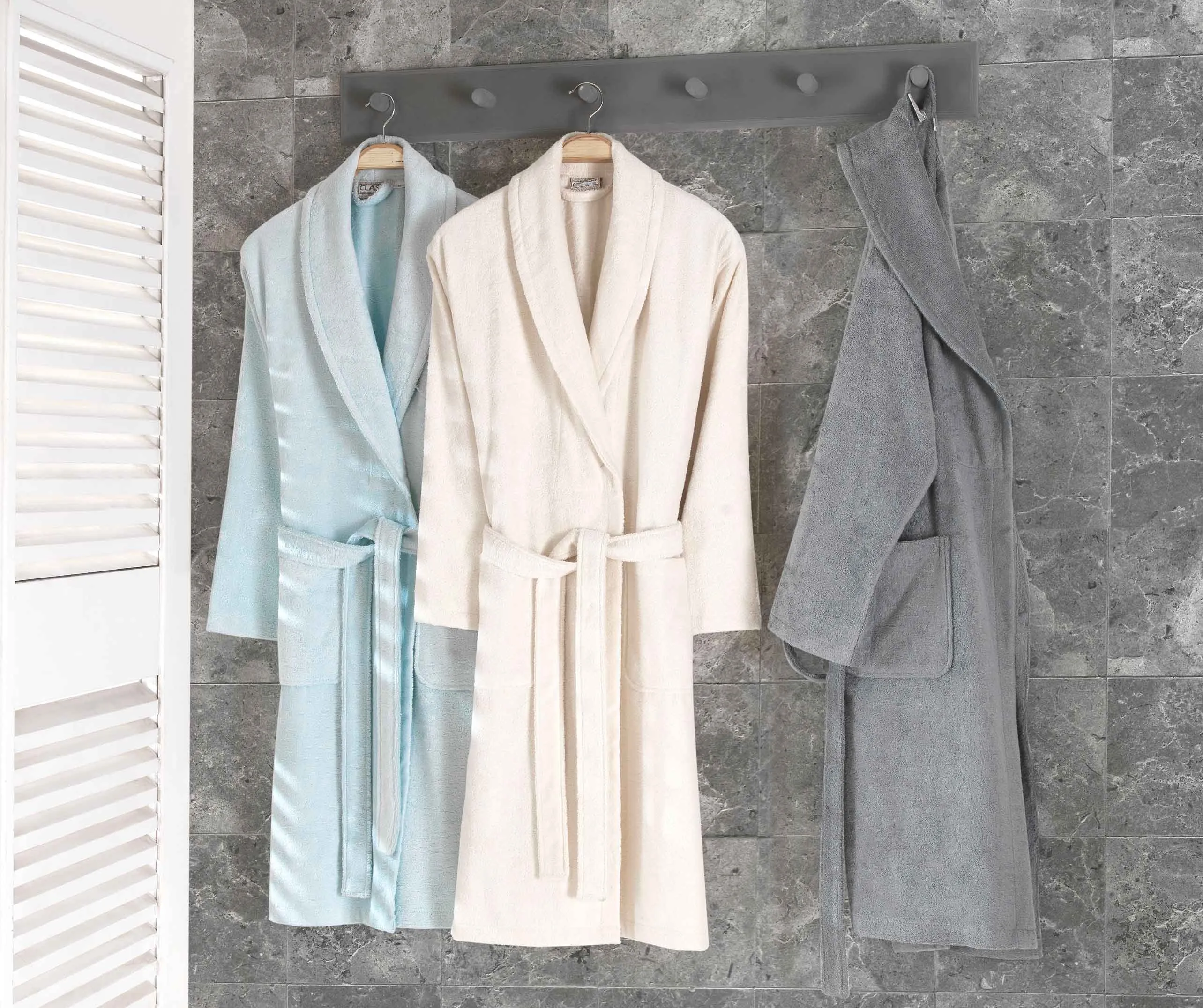 Buckingham Collection Bamboo Bathrobe - Ice Blue