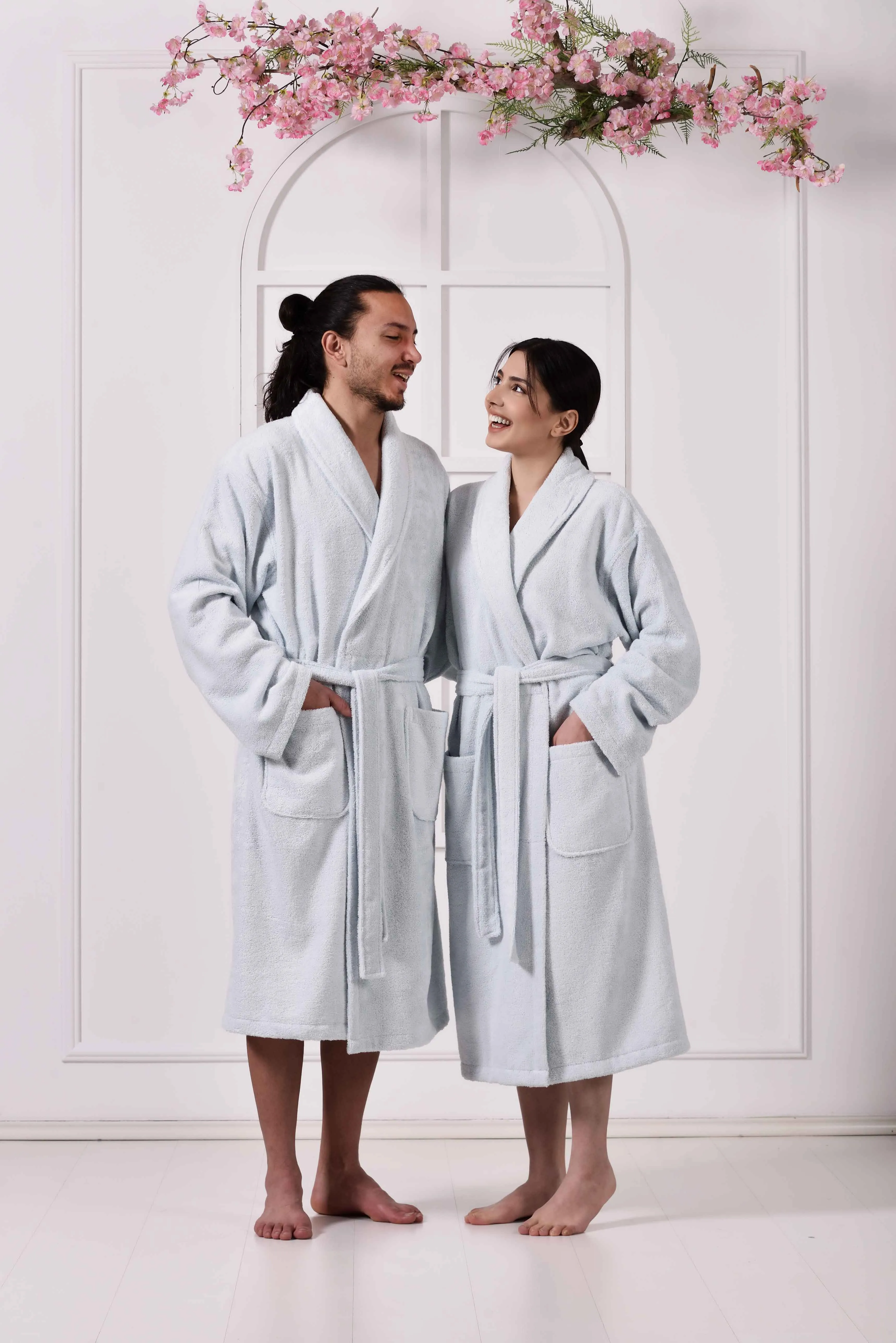 Buckingham Collection Bamboo Bathrobe - Ice Blue