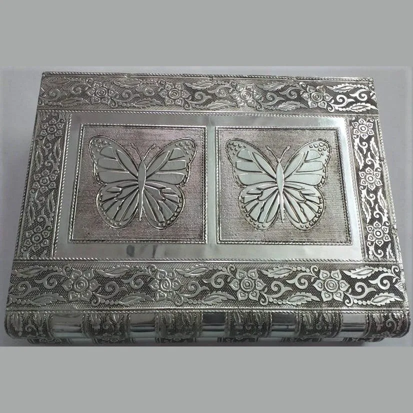 Butterflies Silver Jewellery Box