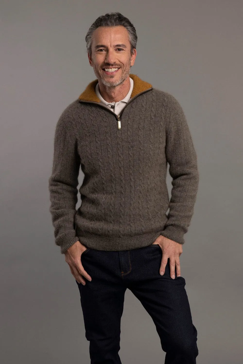 Cable Jersey With Contrast