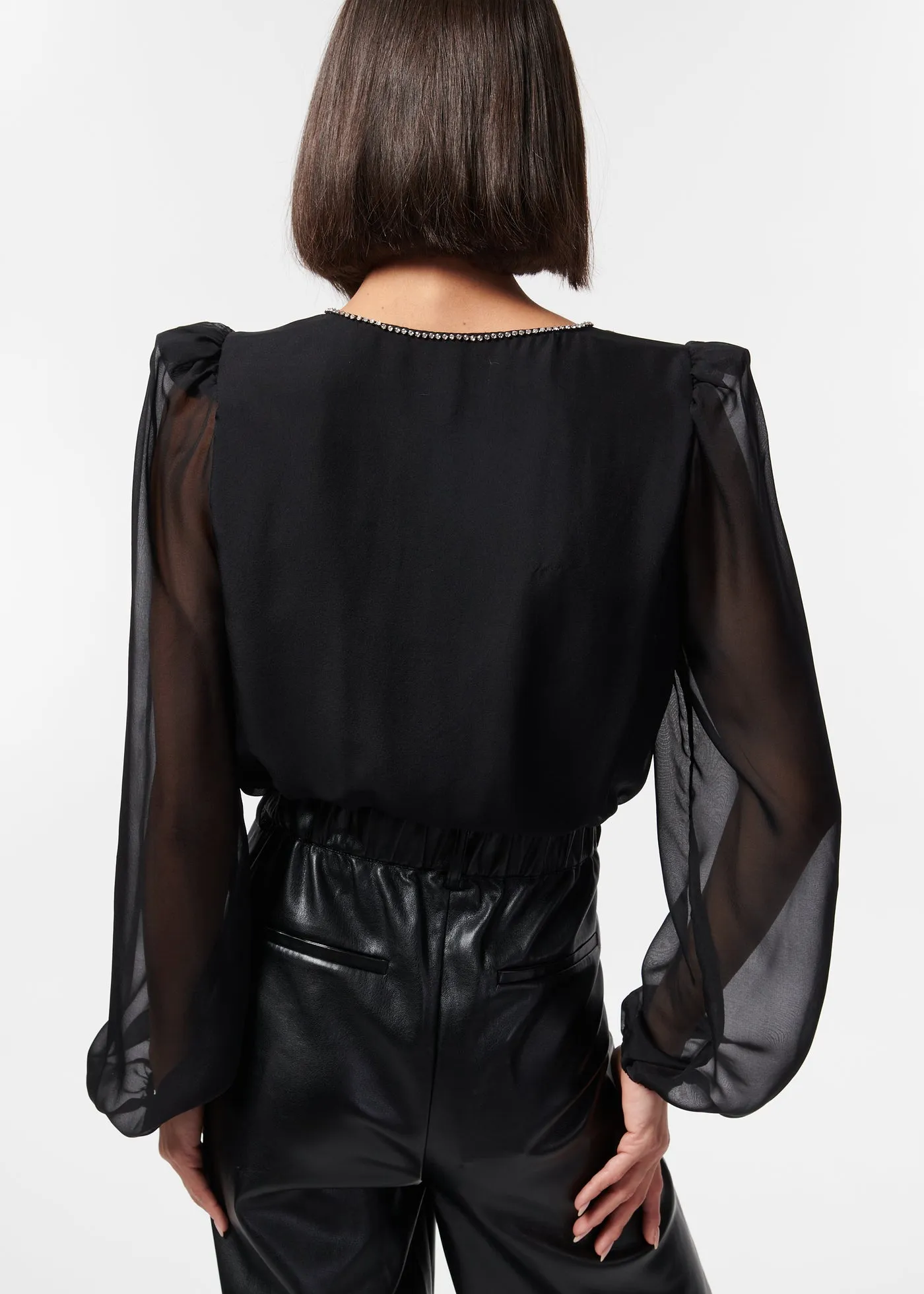 CAMI NYC - Women - Black Ingrid Crystal Bodysuit