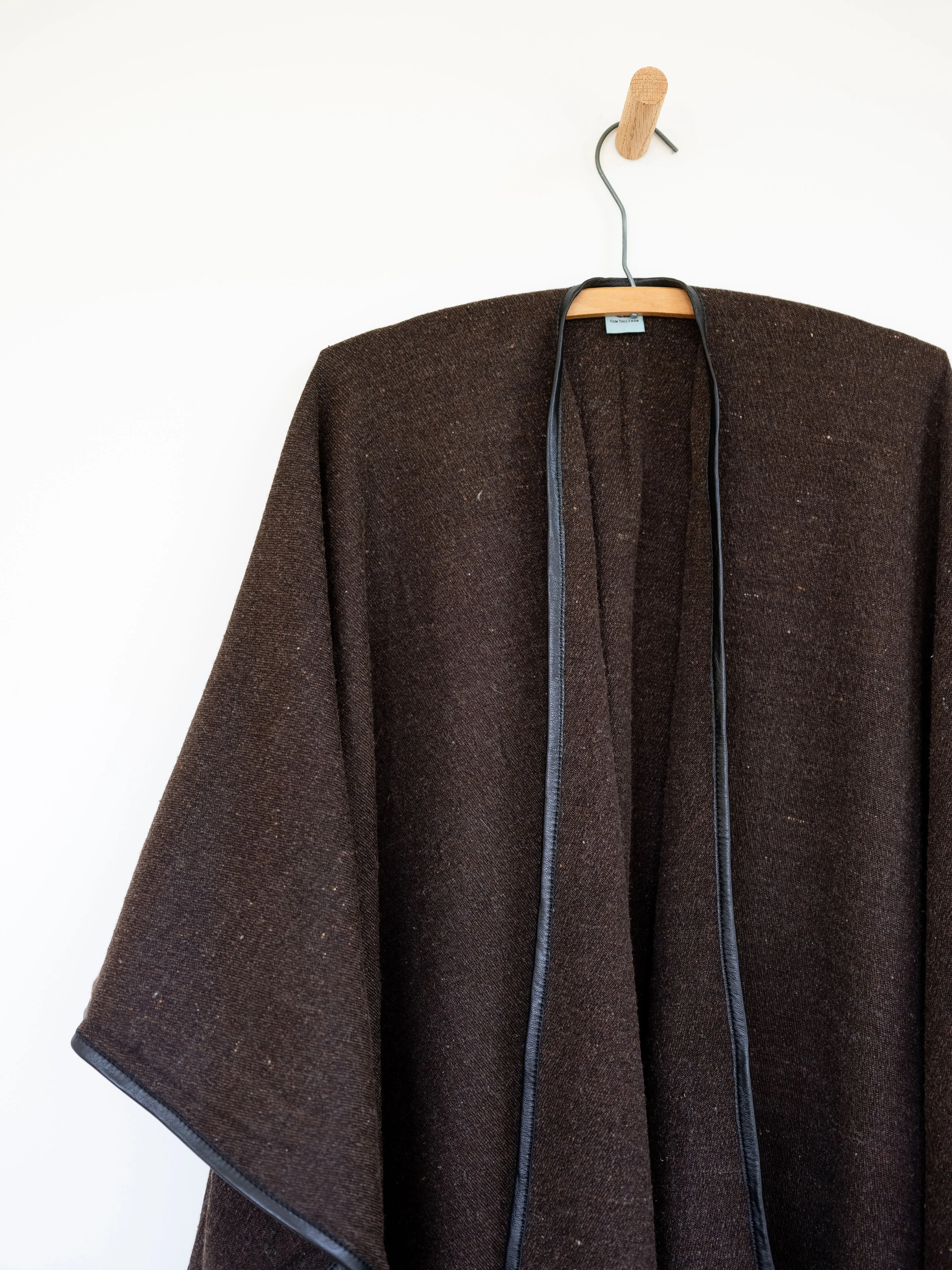 Cape with Leather Trim
