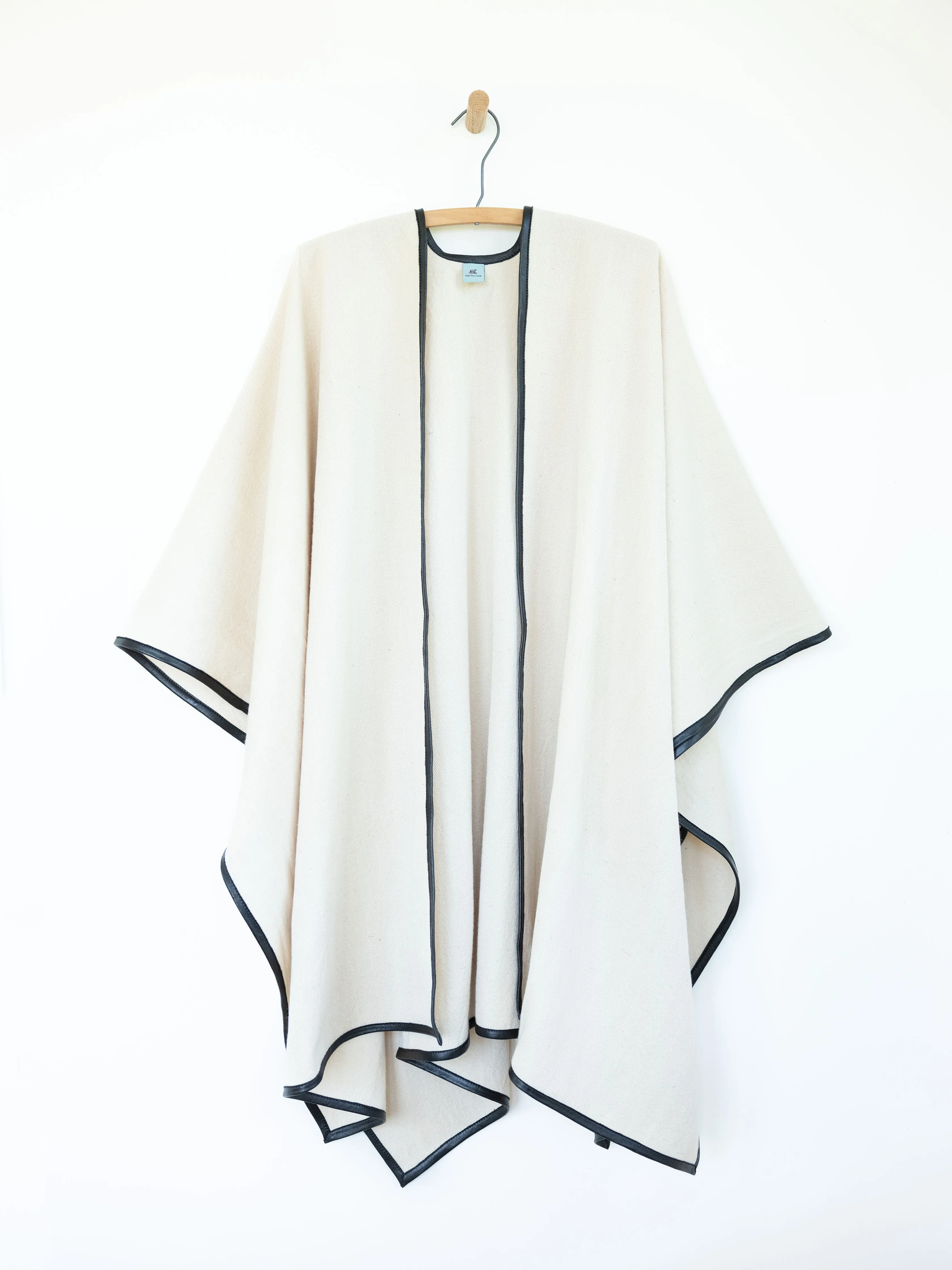 Cape with Leather Trim
