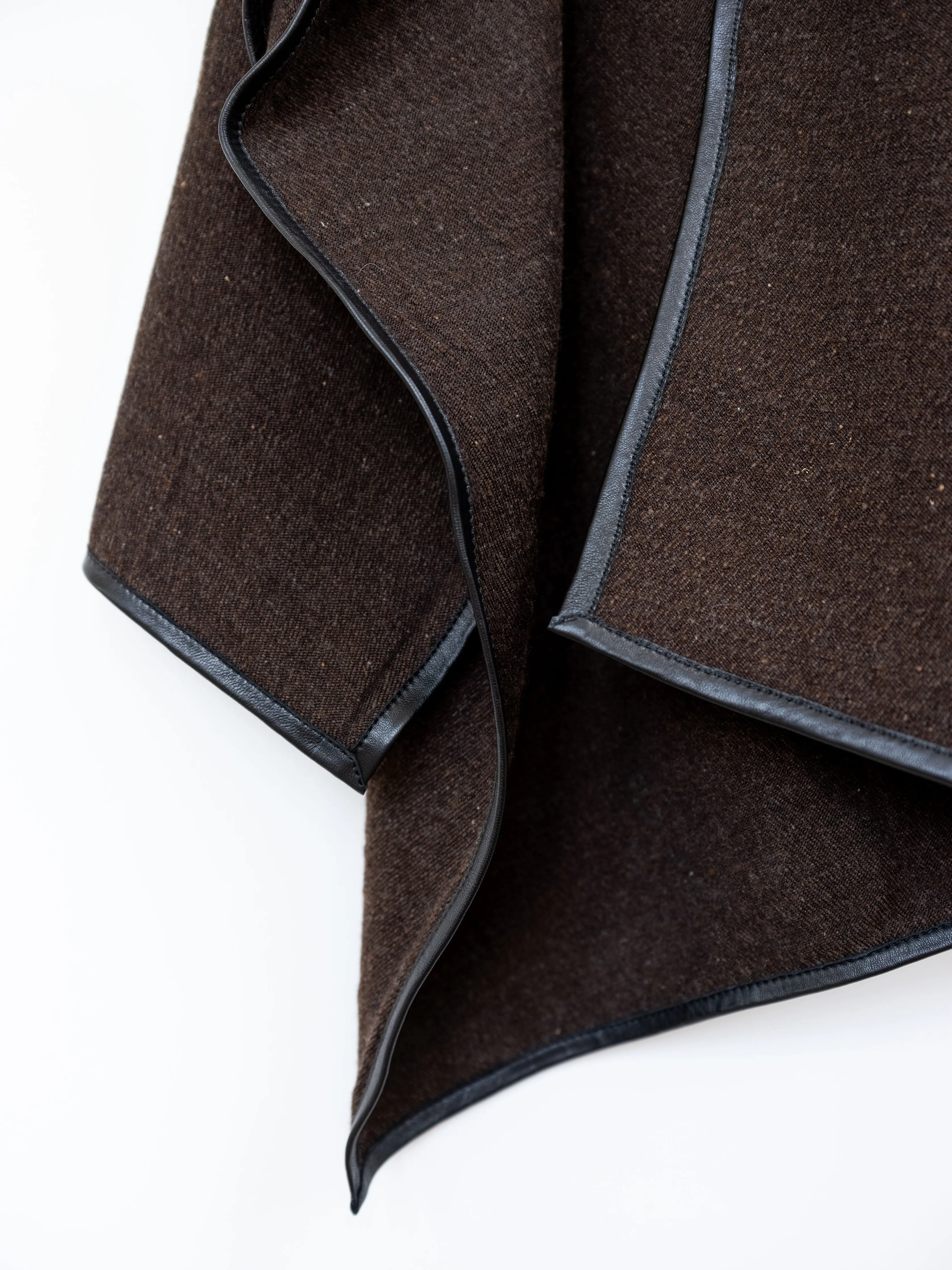 Cape with Leather Trim
