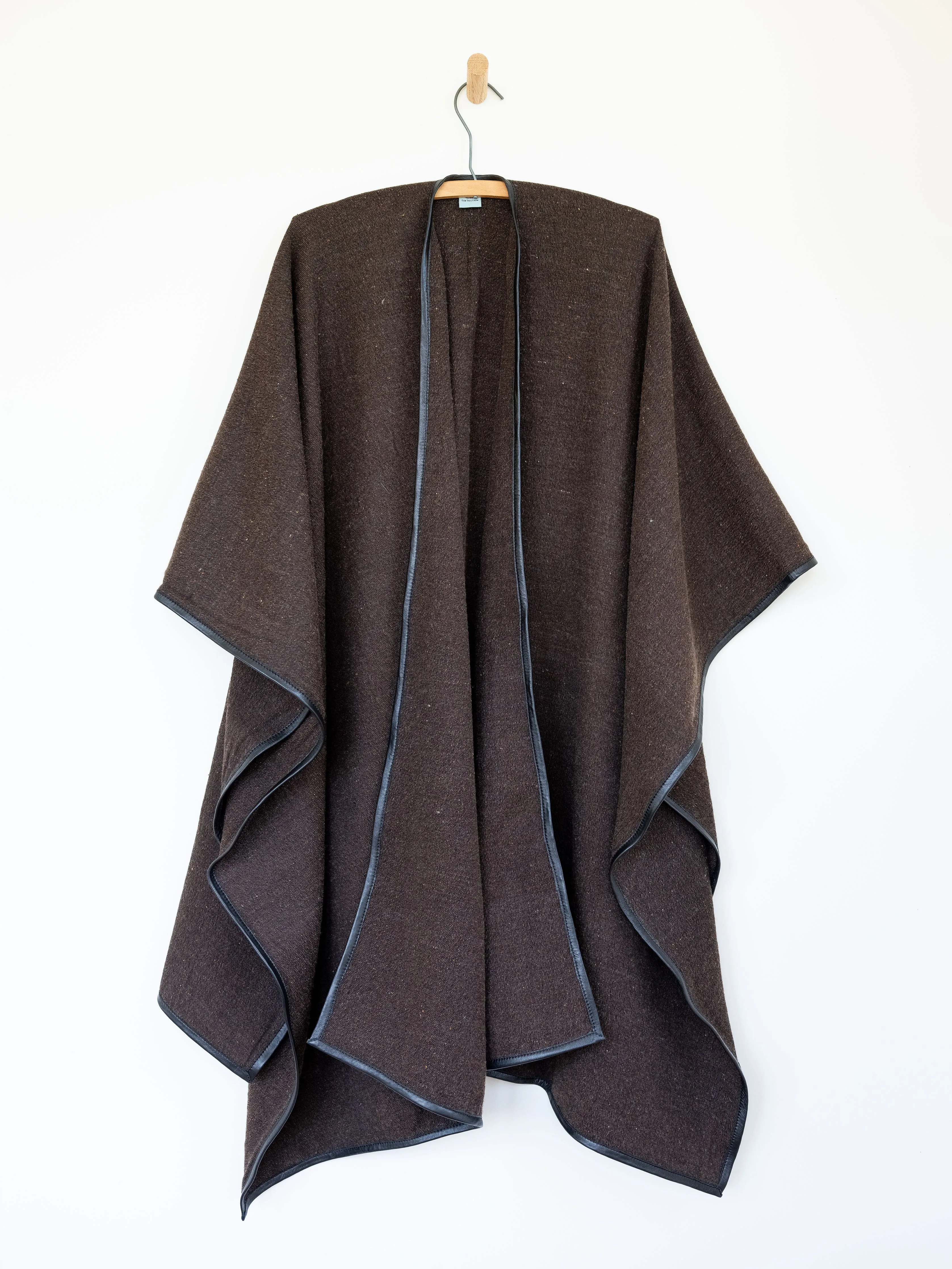 Cape with Leather Trim