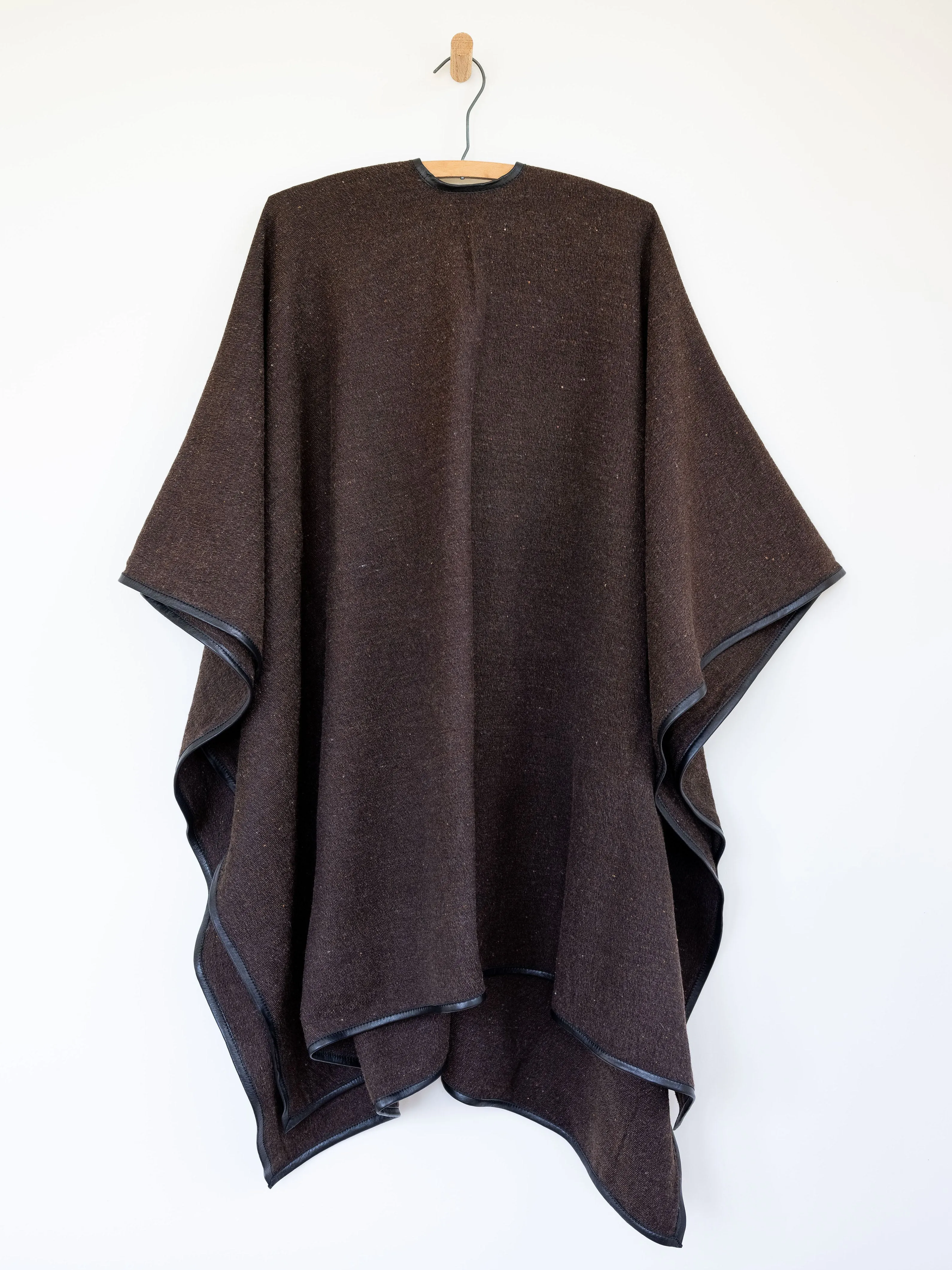 Cape with Leather Trim