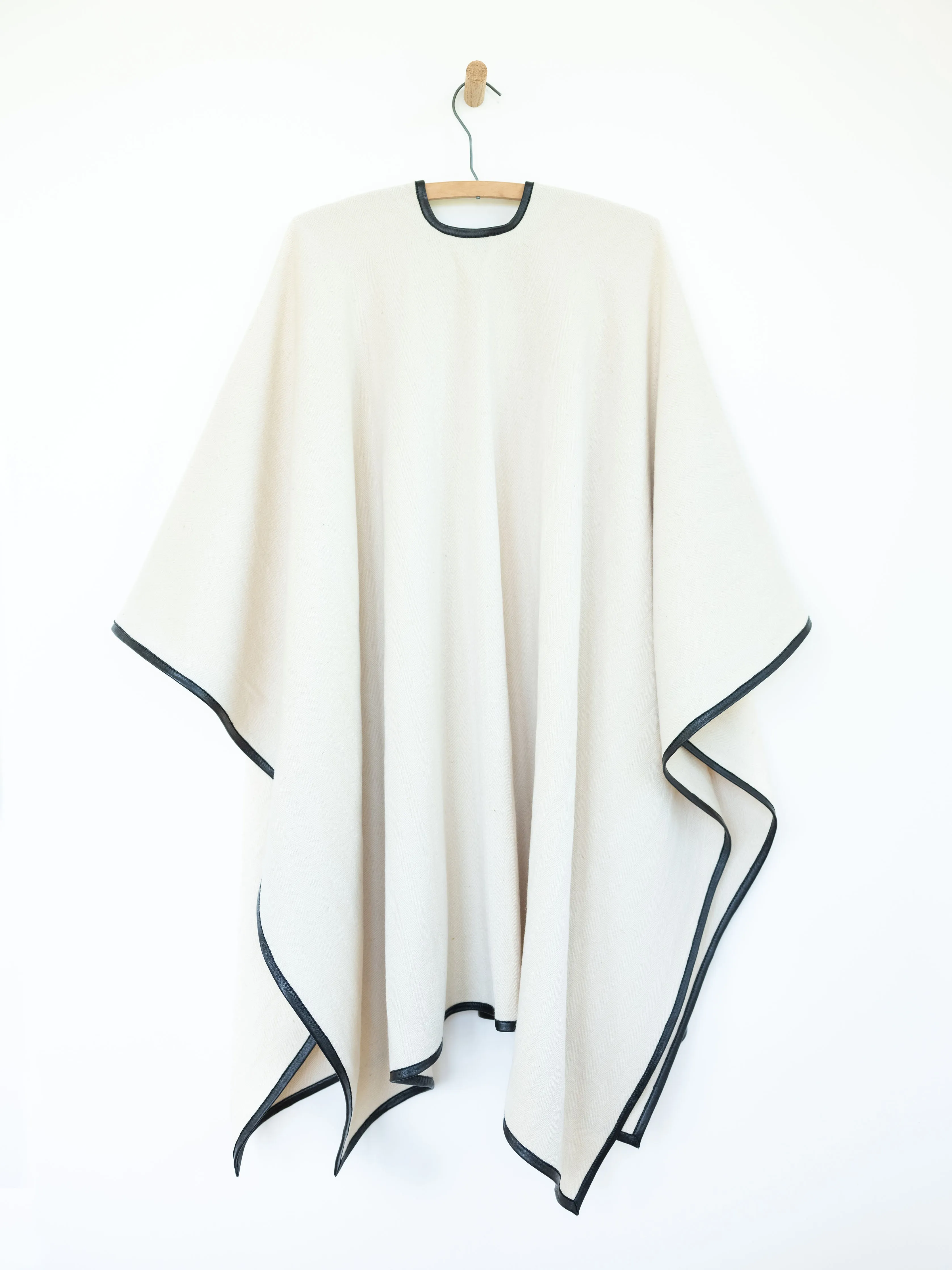 Cape with Leather Trim