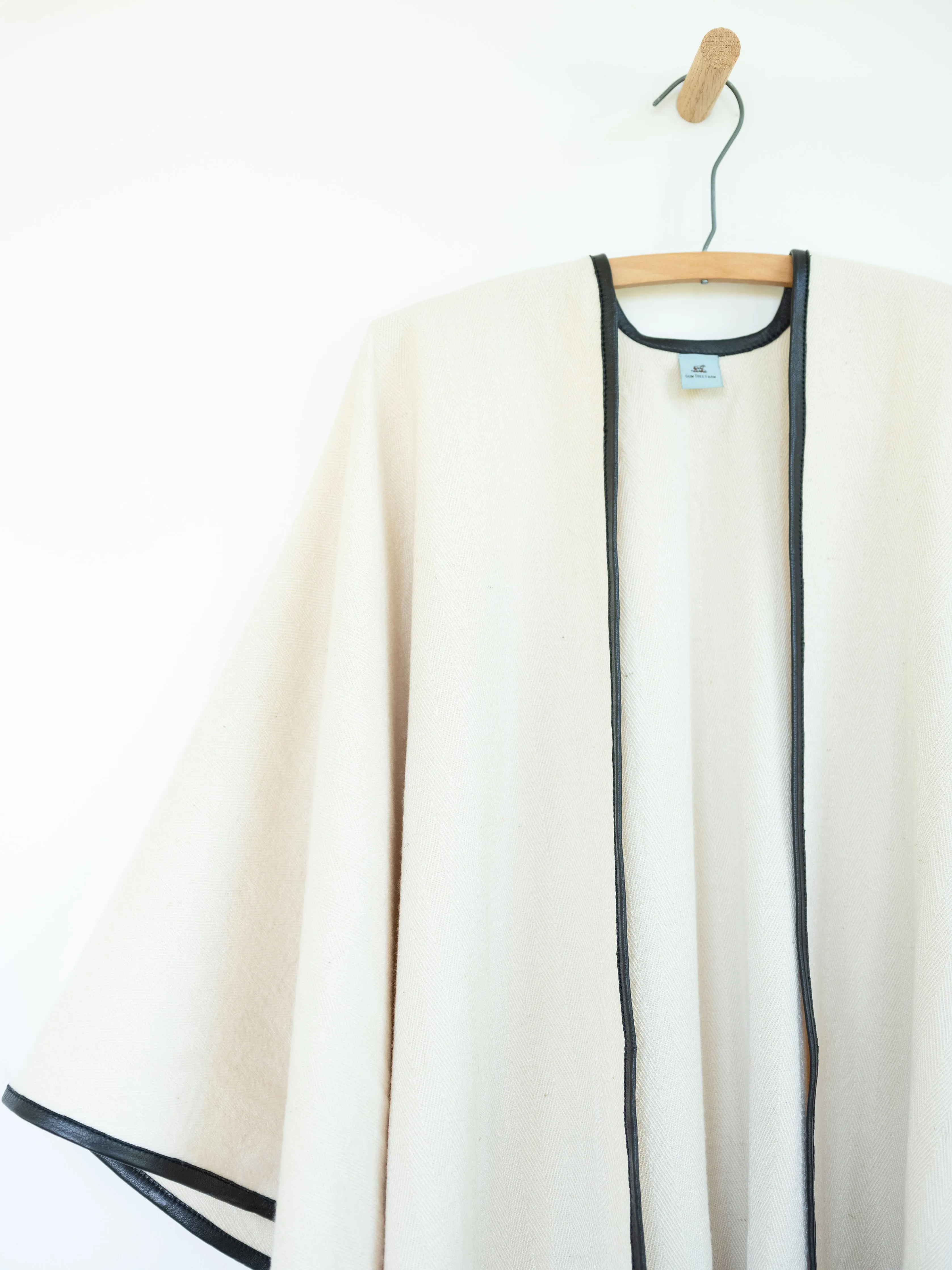 Cape with Leather Trim