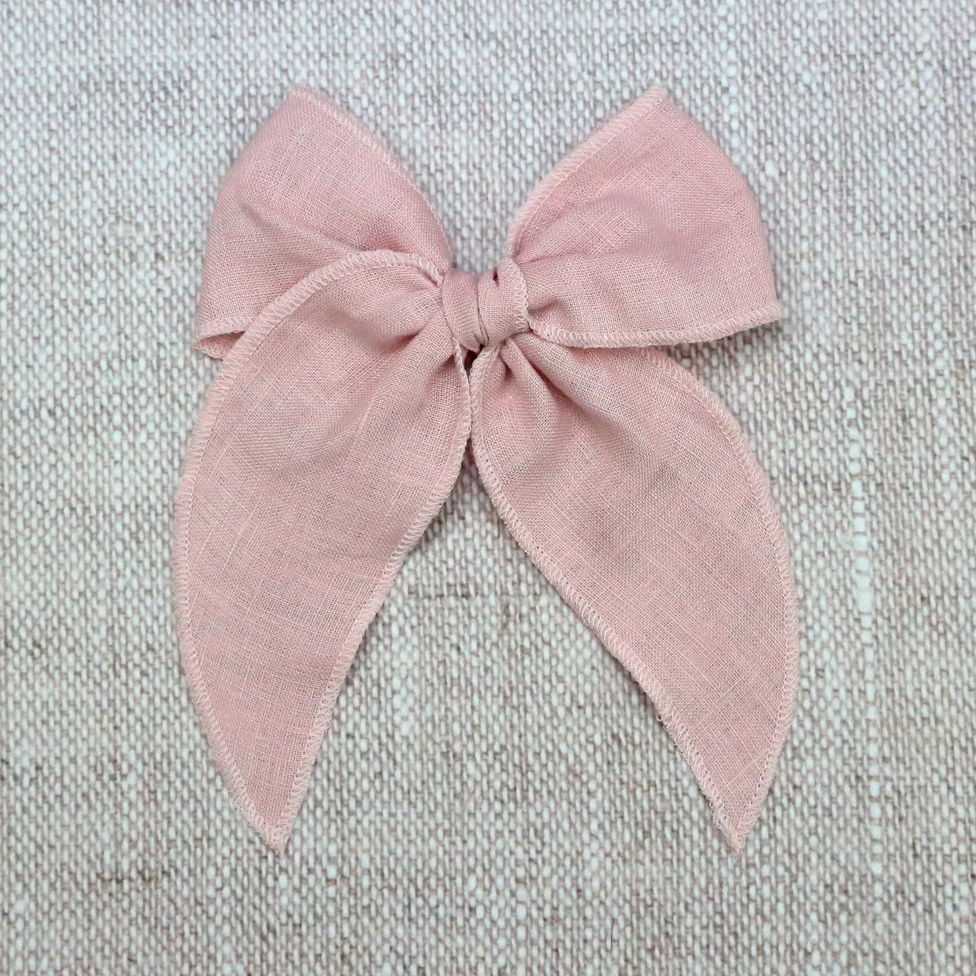 Caroline Linen Midi Bow With Clip