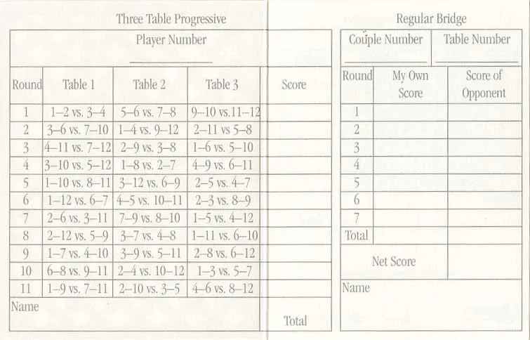 CASPARI BAMBOO TREES BRIDGE TALLIES