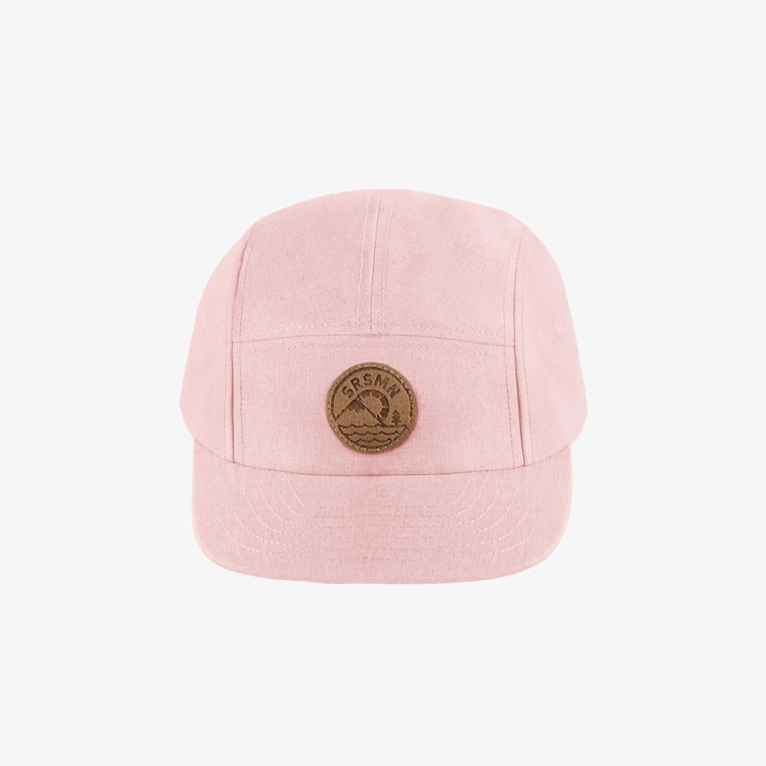 Casquette rose à visière plate en lin et coton, bébé || Pink cap with flat visor in linen and cotton, baby