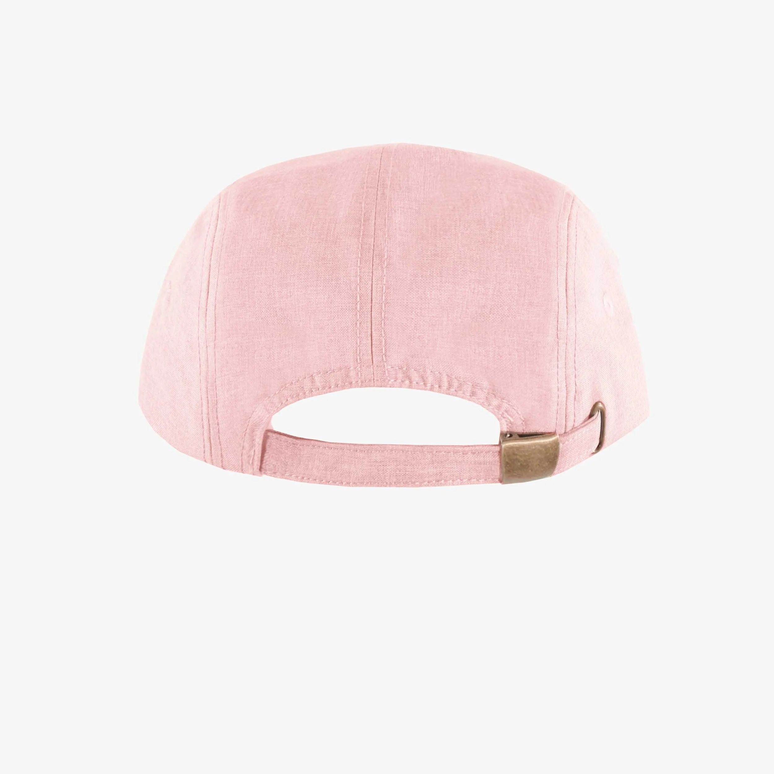 Casquette rose à visière plate en lin et coton, enfant || Pink cap with flat visor in linen and cotton, child