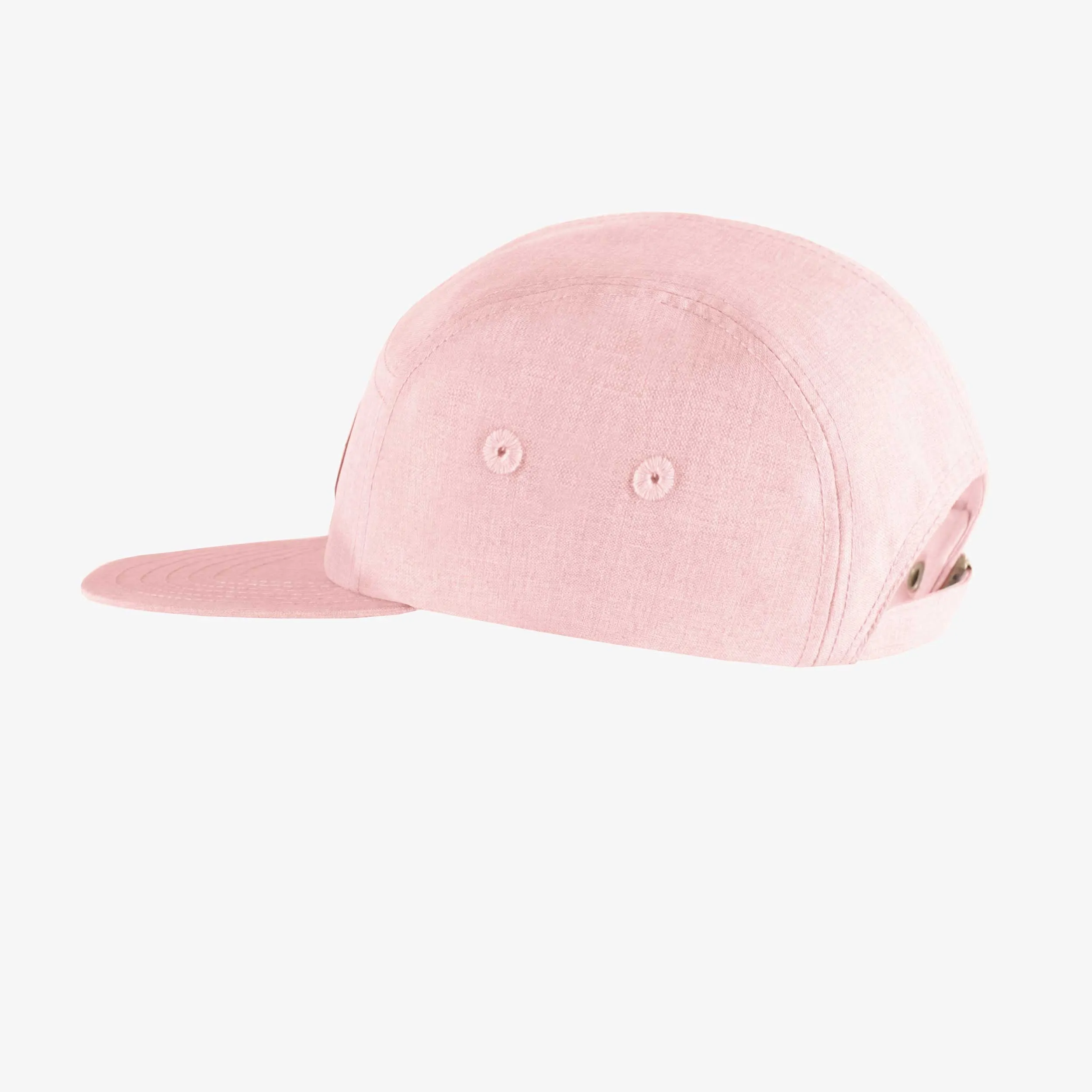 Casquette rose à visière plate en lin et coton, enfant || Pink cap with flat visor in linen and cotton, child