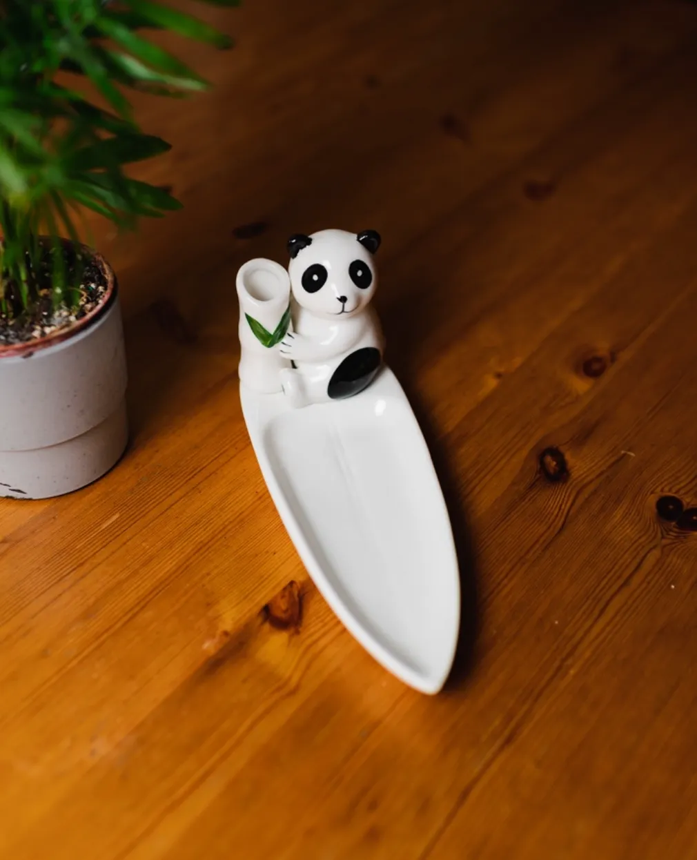Ceramic Panda Serving Plate | Chopstick Holder