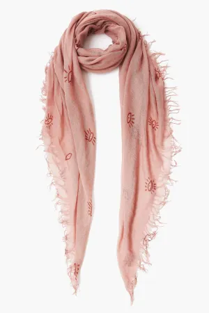 chan luu cashmere and silk adobe rose embroidered scarf