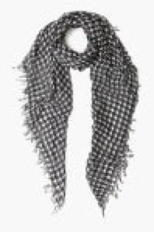 chan luu cashmere and silk black gingham scarf