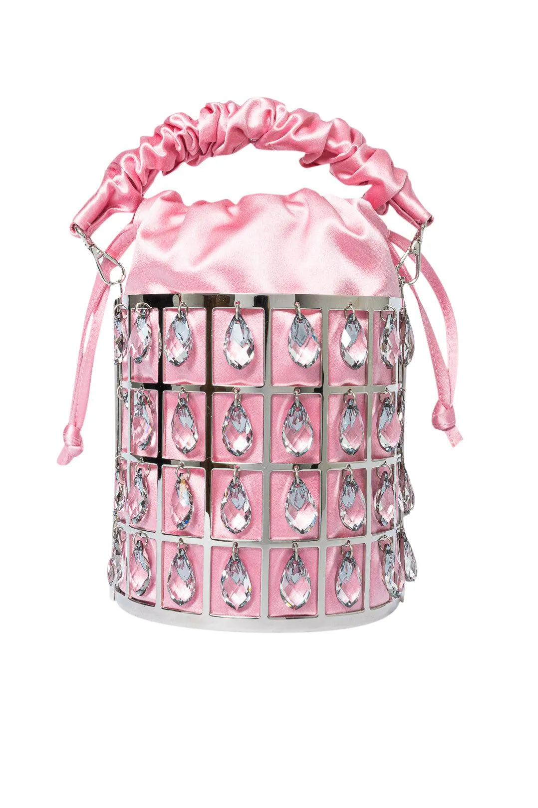Chandelier silk bucket bag