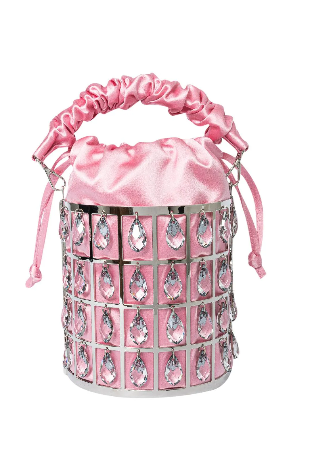 Chandelier silk bucket bag