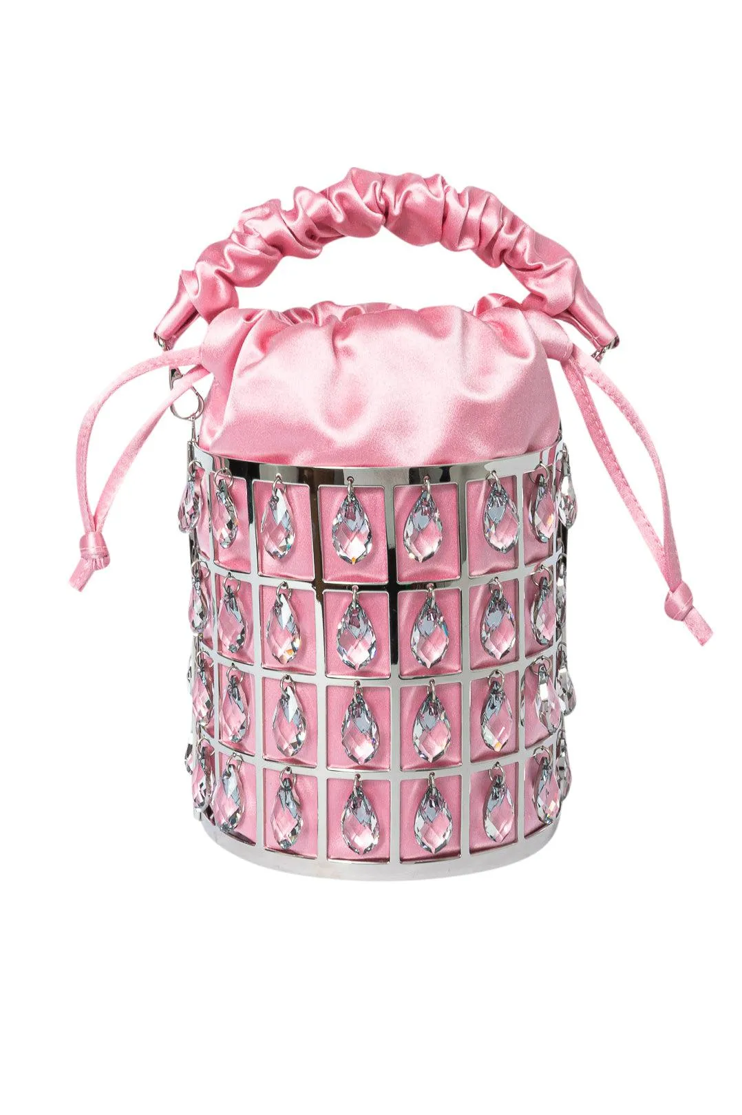 Chandelier silk bucket bag