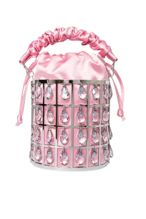 Chandelier silk bucket bag