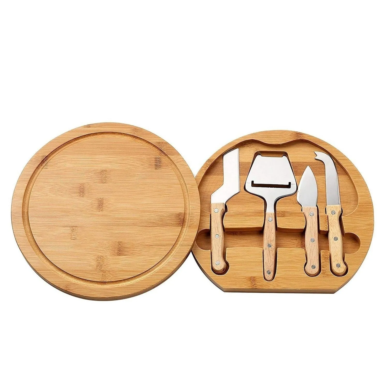 Cheese Board Set Charcuterie Meat Board   1 Bamboo Cutting Board 5 Knife Tools