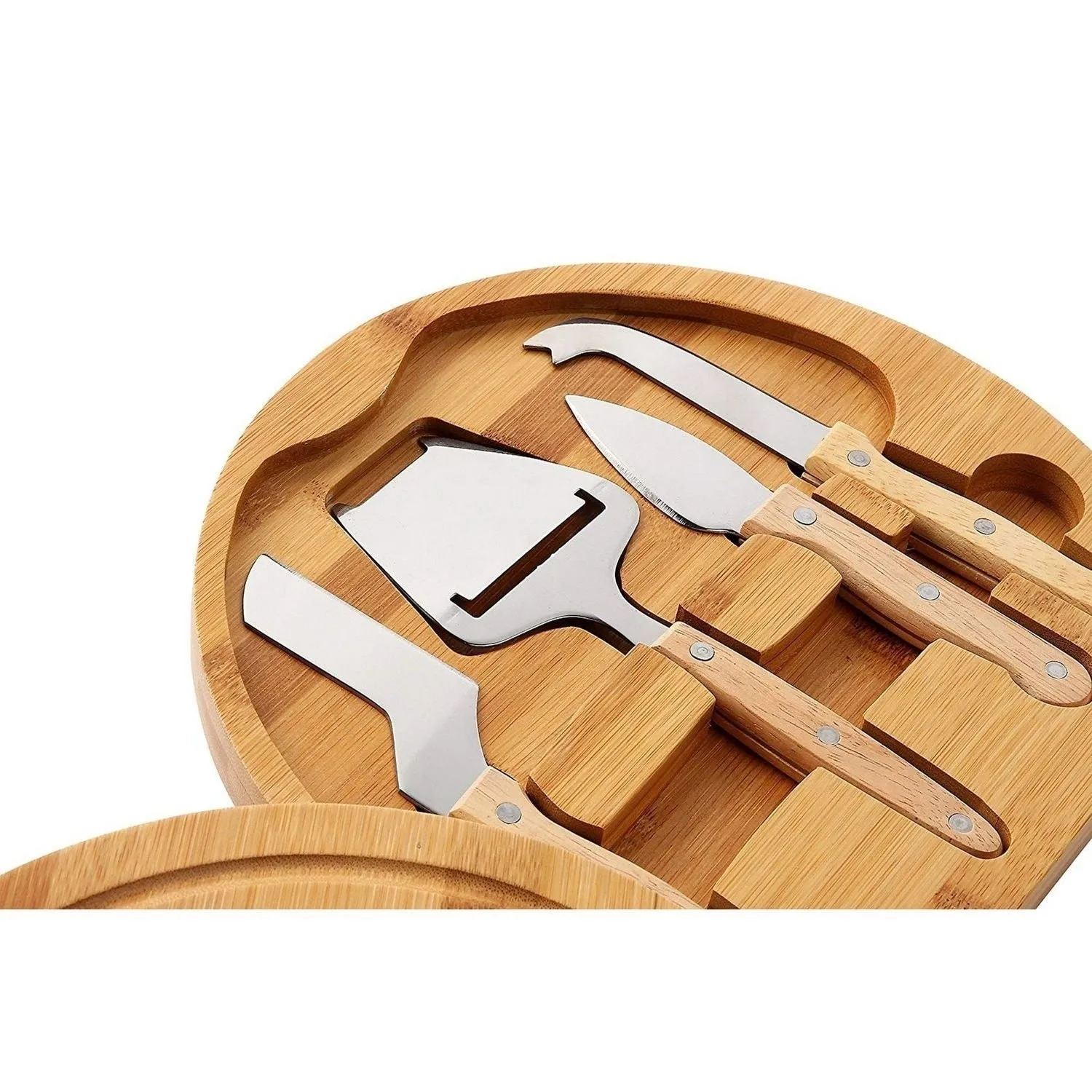 Cheese Board Set Charcuterie Meat Board   1 Bamboo Cutting Board 5 Knife Tools