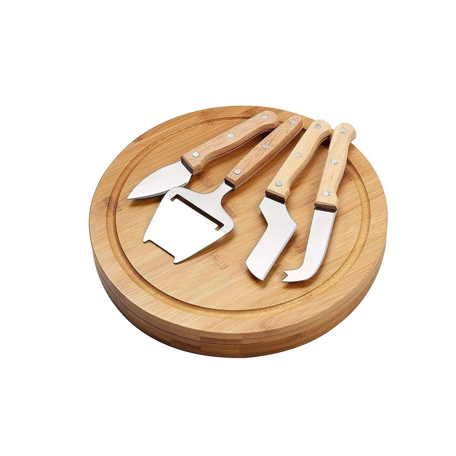Cheese Board Set Charcuterie Meat Board   1 Bamboo Cutting Board 5 Knife Tools