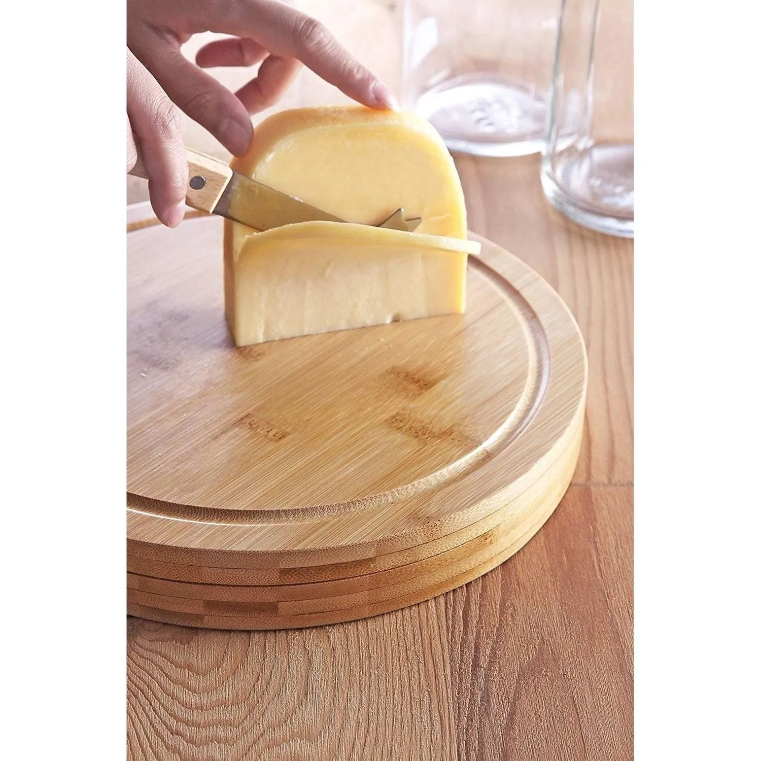 Cheese Board Set Charcuterie Meat Board   1 Bamboo Cutting Board 5 Knife Tools