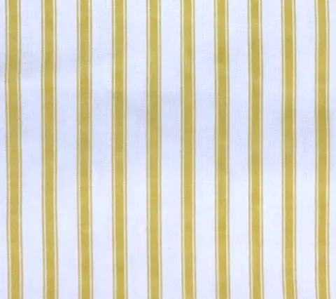 China Seas Fabric: Chapelle Stripe - Yellow on White Cotton Sateen
