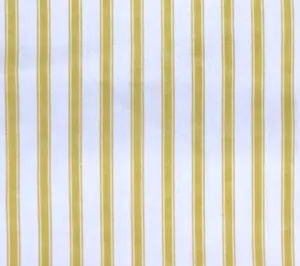 China Seas Fabric: Chapelle Stripe - Yellow on White Cotton Sateen