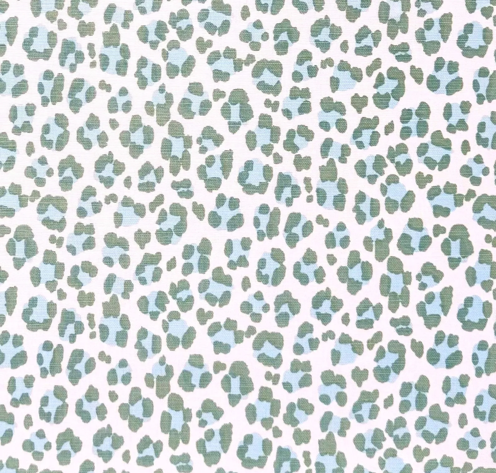 China Seas Fabric: Conga Line - Custom Pale Aquas on White Belgian Linen / Cotton