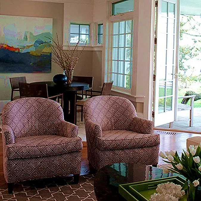China Seas Fabric: Fiorentina - Custom Maize on Tinted 100% Linen