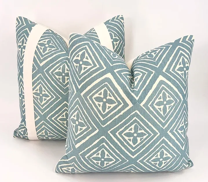 China Seas Fabric: Fiorentina Grande - Custom White on Tinted 100% Linen