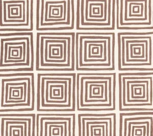 China Seas Fabric: Ziggurat - Custom Brown on Tinted Belgian Linen / Cotton